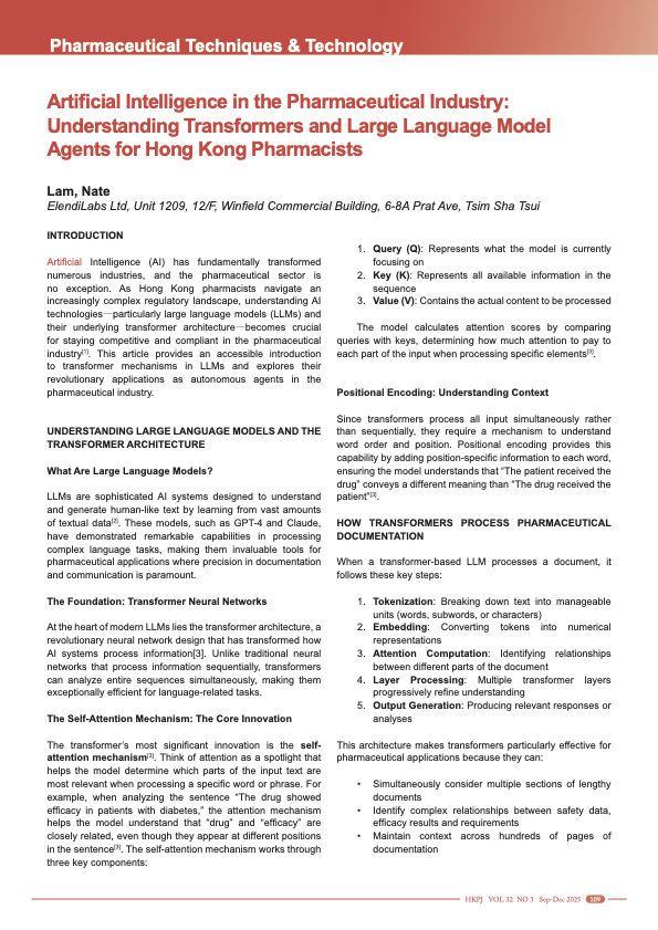 Artificial Intelligence in the Pharmaceutical Industry - Hong Kong Pharmaceutical Journal